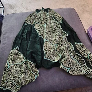 Thai Harem Yoga One Size Fits Most Green Mandala Pants - Picture 1 of 5