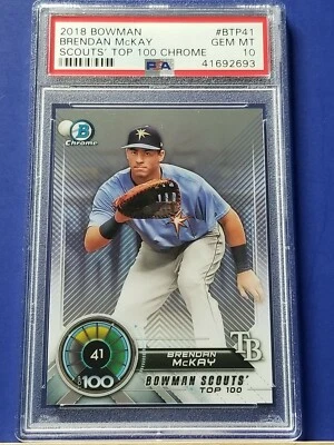 Brendan McKay - 2018 Bowman Chrome Bowman Scouts Top 100   PSA 10   - Image 1 of 2