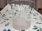 7" vintage light pink frost clear cut glass ice bucket 1980's