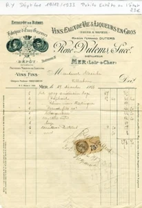 Dépt 41 - Mer - Petite Entête d'une Distillerie du 19/12/1933 - Picture 1 of 1