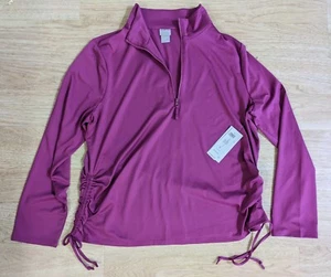 Chico’s Zenergy Pink Shirt Ruched Women's Top Size 2 (12/14) Workout Shirt NWT - Bild 1 von 5