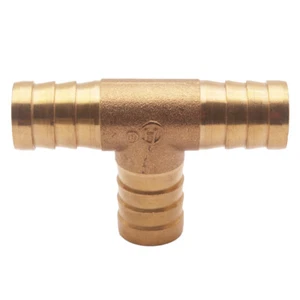 5/8" HOSE BARB TEE Brass Pipe 3 WAY T Fitting Thread Gas Fuel Water Air - Picture 1 of 8
