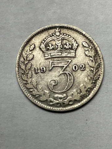 1902 Great Britain 3 Pence Silver Coin Cover