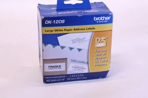 Genuine OEM Brother DK-1208 1 1/2 Inch x 3 1/2 Inch 400 Labels - Picture 1 of 4