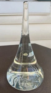 Clear Blown Glass Sculpture Paperweight 9” Teardrop Appalachian Glass West Va - Picture 1 of 12