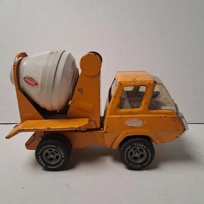 Vintage Tonka Cement Mixer Truck Orange 1970s Pressed Steel Tilt Bed Orange - Image 1 of 4