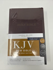 KJV, Pew Bible, Large Print, Hardcover, Burgundy - Bild 1 von 8