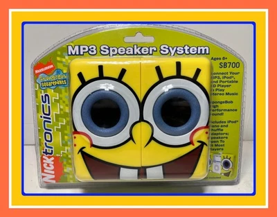 NUEVO Bob Esponja Pantalones Cuadrados 2006 NickTronics MP3 iPod Sistema de Altavoces SB700 Sellado Foto 1 de 4