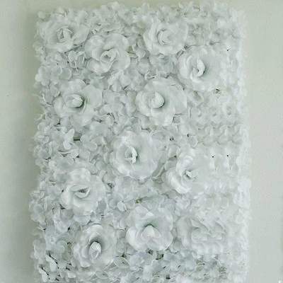 4 White Roses and Hydrangea Flowers Mat Wall Backdrop Panels Wedding Decorations - Image 1 of 4