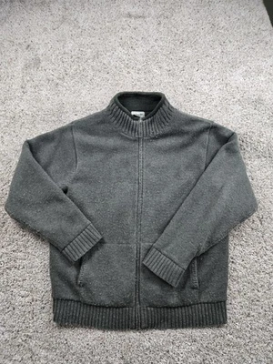 Suéter L.L.Bean Para Hombres Grande Verde Cremallera Completa Forrado de Vellón Mezcla de Lana Cuello Simulado Foto 1 de 4