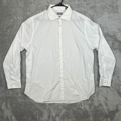 Camisa de vestir Michael Kors blanca ajustada para hombre XL 17,5 34/35 con botones Foto 1 de 4