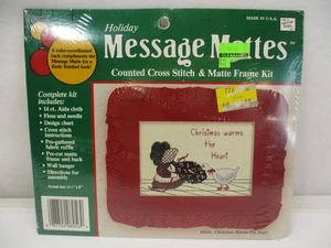 Holiday Message Mattes #8056 Weihnachten wärmt Herz gezählt Kreuzstich Kit neu - Bild 1 von 14