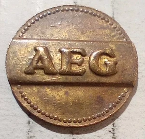 Wert Marke F Münz Zähler Austria AEG Slotted Ration Utilities Token Electrical - Picture 1 of 2