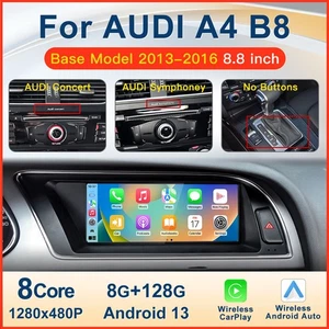 8.8" Carplay Screen Radio Car Stereo For Audi A4 B8 S4 RS4 A5 Low 2013-2016 - Picture 1 of 12