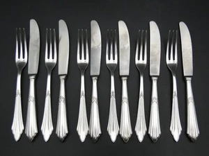 WMF Obstbesteck Fächermuster Modell 900 versilbert Jugendstil 12-teilig - Picture 1 of 18