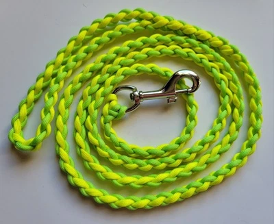 Correa trenzada para perro Paracord 6 pies (amarillo y verde lima) MED o LG correa para perro Foto 1 de 4