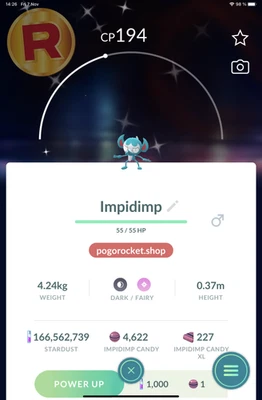 Shiny Impidimp Hatched Nagasaki Wild Area 2025 Go Reg or 1M FAST TRADE - Image 1 of 2