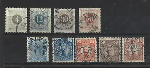 SCHWEDEN VON 1858 KLEINE FEINE GEBRAUCHTE RESTSAMMLUNG MIT SCACER 12 ERZ BLAU - Bild 1 von 1