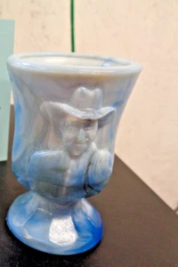 Boyd Glass Hoppy Toothpick Holder Blue Slag #425/1000 MINT NEW - Picture 1 of 3