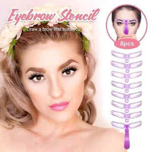 💙8 Stencil Sopracciglia Shaper Kit Toelettatura Sopracciglia Trucco Modello Strumento Riutilizzabile💙 - Foto 1 di 11
