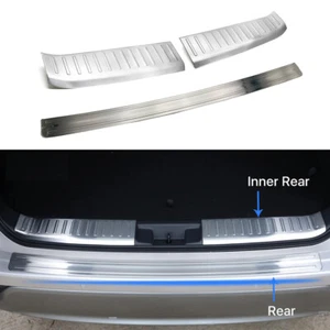 Silver S. Steel Rear Bumper Inner&Outer Guard Plate Fits Toyota Highlander 20-25 - Bild 1 von 9