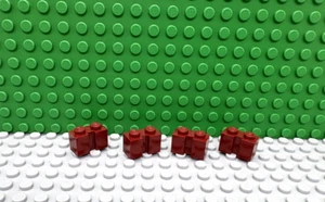 Lego 4 Dark Red 1x2 brick with brick with groove NEW - Picture 1 of 1
