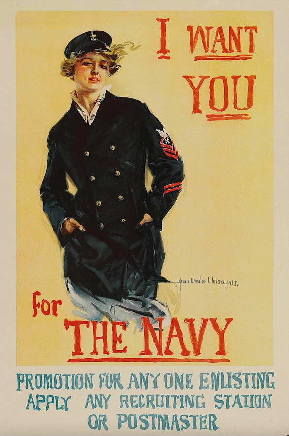 Te quiero para la marina | Howard Chandler Christy | Impresión artística vintage de la Primera Guerra Mundial de 1917 Foto 1 de 4