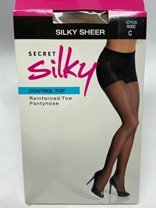 Secret Silky Control Top Pantyhose / REINFORCED TOE / NUDE - SIZE C / 10408 - Picture 1 of 2