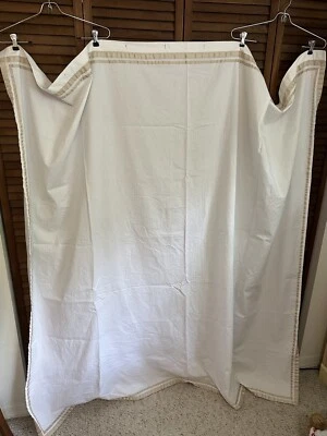 Fieldcrest Cotton Shower Curtain W/Ribbon Trim 70X68 - Image 1 of 4
