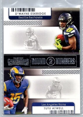 2021 PANINI CONTENDERES Card # RN-DES Tutu Atwell/D'Wayne Eskridge Rams/Seahawks - Image 1 of 2