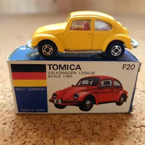 Tomica Toy Car Blue Box Volkswagen 1200LSE Beatle Vintage 1977 Rare - Picture 1 of 10
