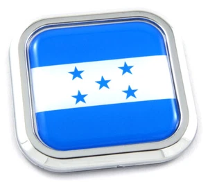 Honduras Flag Square Chrome rim Emblem Car 3D Decal Badge Hood Bumper sticker 2" - Imagen 1 de 8