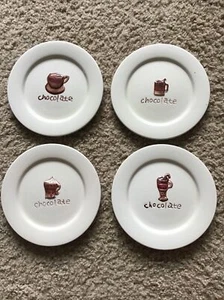 PAI Dessert Plates Set Of 4. Different Chocolate On Each One. SWEET! - Picture 1 of 6