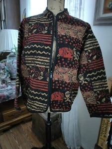 Studio Works poly Cotton fall light jacket gold petite large Tapestry like nwot - Picture 1 of 6