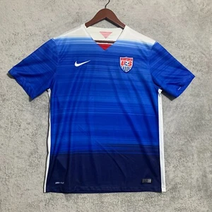 USA National World Cup Soccer Team Shirt 2015 Nike Dri Fit Mens Large Blue - Picture 1 of 8