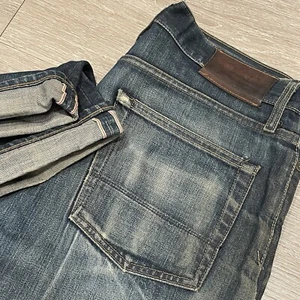 Vince Jeans Men's 32 Blue Denim Button Fly Selvedge Slim Straight Honeycomb - Picture 1 of 18