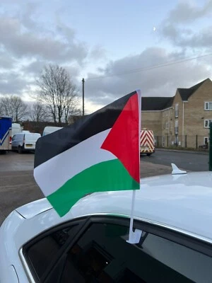 2pcs PALESTINE CAR FLAG - FREE SHIPPING - BRAND NEW - NATION - COUNTRIES - Image 1 of 4