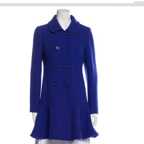 Cappotto donna Kate Spade Pea blu royal lunghezza ginocchio vestito taglia XL