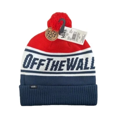 Vans Off The Wall Big Kids Pom Pom Beanie Hat Cap One Size Boys/Girls, NWT - Image 1 of 2