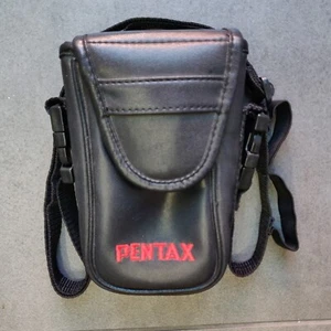 Vintage Pentax Black Leather Film Compact Camera Crossbody Bag Case Pouch - Picture 1 of 12