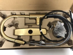 Kraus Oletto Pull-Down Kitchen & Purita Water Filter Faucet Combo-Brushed brass - Picture 1 of 7