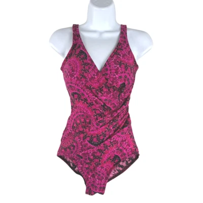 Traje de baño Miraclesuit de una pieza para mujer talla 10 estampado multicolor SW-2050 Foto 1 de 4