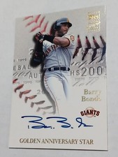 2001 TOPPS BASEBALL BARRY BONDS AUTO GOLDEN ANNIVERSARY STAR GIANTS ON CARD RARE