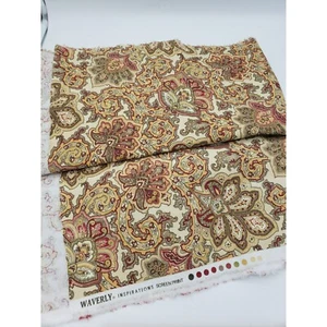 Waverly Inspirations Fabric, 3 pieces, Gold Red Brown, 2 - 74"x22", 1 - 61"x45" - Picture 1 of 3