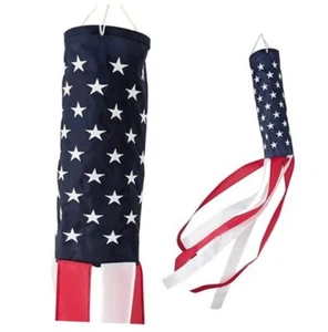 American Patriotic Windsocke von | 50 bestickte Sterne | 40 Zoll US-Flagge - Bild 1 von 8