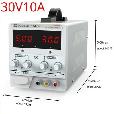 30V10A Regulated Lab Power Supply Adjustable Stabilizer Switching Bench Source - Image 1 of 4