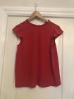 New Without Tag New Look Red Frill Neckline & Sleeves Top Size 10