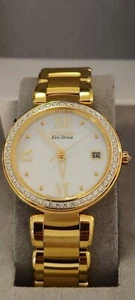 Citizen Eco-Drive Donna Diamante Accento Firma Collezione 33mm EO1102-51A - Foto 1 di 16