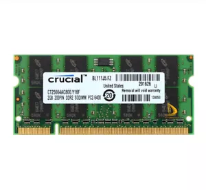 Crucial 8GB 4GB 2GB 2RX8 PC2-6400 DDR2-800MHz 200pin SODIMM Laptop Speicher*-/- - Bild 1 von 10
