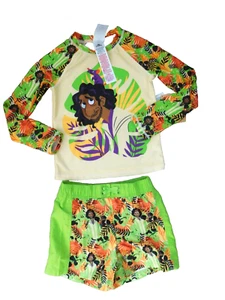 Disney Parks Encanto Boy's 5/6 L S Rash Guard & Swim Trunk 2-PC Set UPF+ 50 - Picture 1 of 4